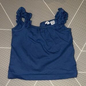 Janie and Jack Girls Blue Ruffled Tank Top